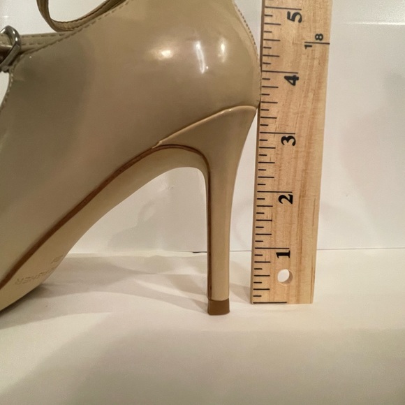 Marc Fisher Dabney Block Heels Nude Patent Buckle Strap 6 Zip Heel Pointed Toe - Picture 12 of 12